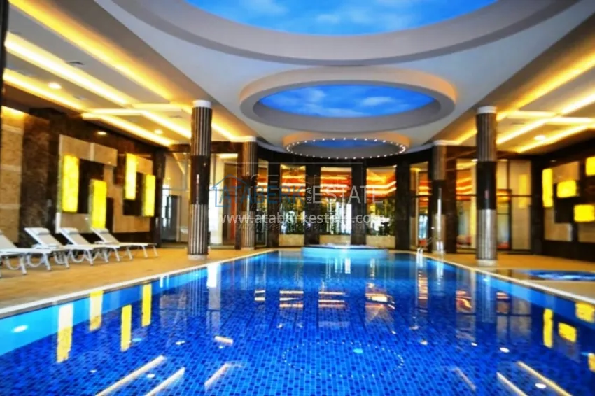 Меблированная квартира 1+1 с видом на море в элитном комплексе, район Каргыджак – Алания 18