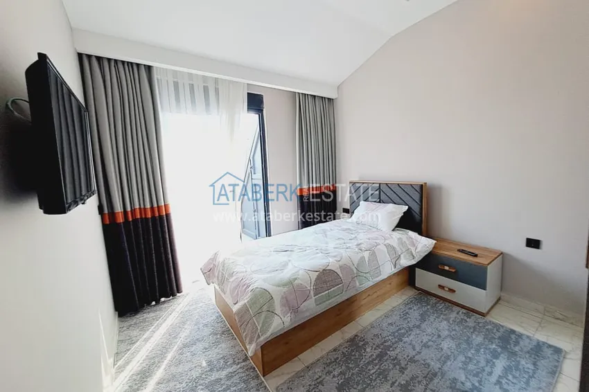 Приобрести Пентхаус-дуплекс меблированный в современном новом комплексе – Алания, Махмутлар 14 