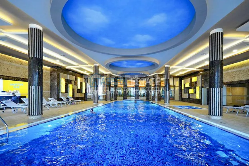 Меблированная квартира 1+1 с видом на море в элитном комплексе, район Каргыджак – Алания 21