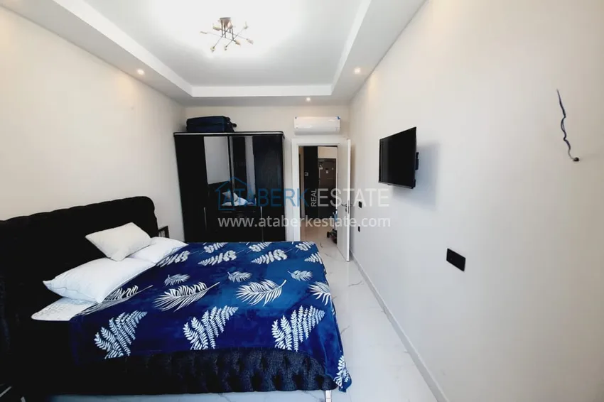 Приобрести Квартира 1+1 с мебелью и видом на море в комплексе на первой береговой – Алания, район Каргыджак 13 