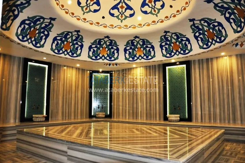 Меблированная квартира 1+1 с видом на море в элитном комплексе, район Каргыджак – Алания 25