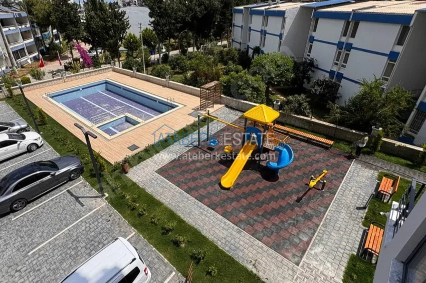 Двухкомнатная квартира с видом на море по доступной цене в районе Тедже, Мерсин 3