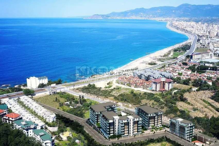 Меблированная квартира 1+1 с видом на море в элитном комплексе, район Каргыджак – Алания 2