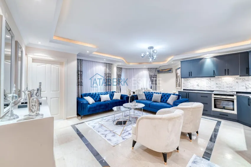 Приобрести Квартира под ключ с открытым видом на море в комплексе на первой береговой - район Тосмур, Алания 3 