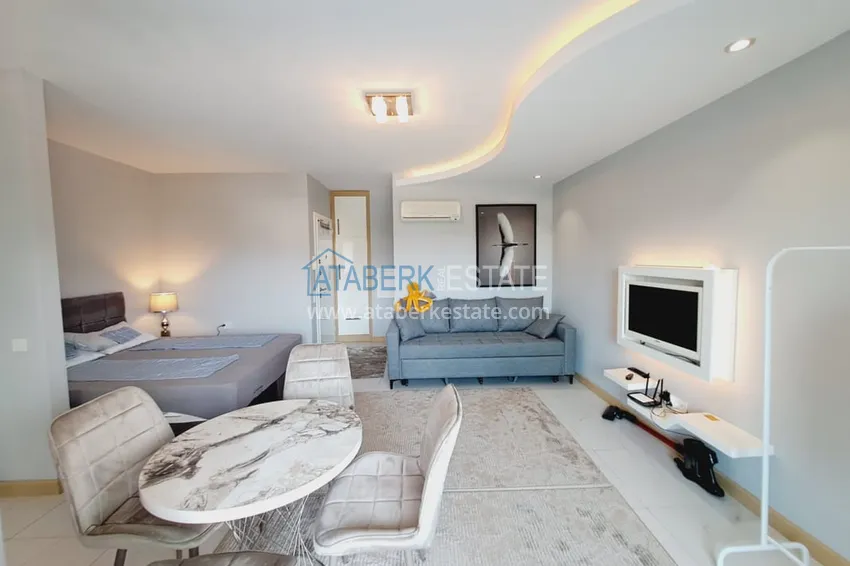 Приобрести Меблированная студия с видом на горы - район пляжа Клеопатра, центр Алании 3 