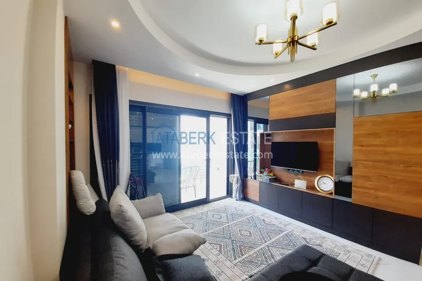 Приобрести Квартира 1+1 с мебелью и видом на море в комплексе на первой береговой – Алания, район Каргыджак 2 