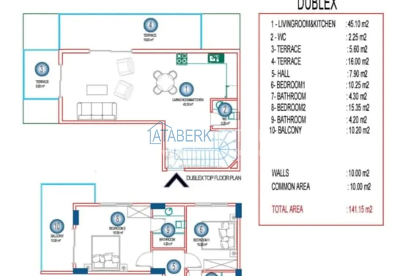 Купить дешево Дуплексы 2+1 с полной чистовой отделкой в новостройке – Алания, район Махмутлар 2 