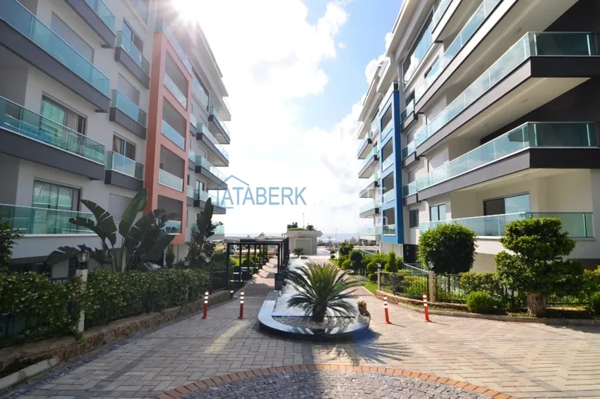 Меблированная квартира 1+1 с видом на море в элитном комплексе, район Каргыджак – Алания 9