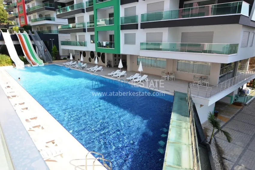 Меблированная квартира 1+1 с видом на море в элитном комплексе, район Каргыджак – Алания 11