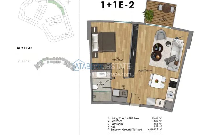 Купить дешево Первый и единственный ГОСУДАРСТВЕННЫЙ проект в Анталии - район Аксу, Алтынташ 7 