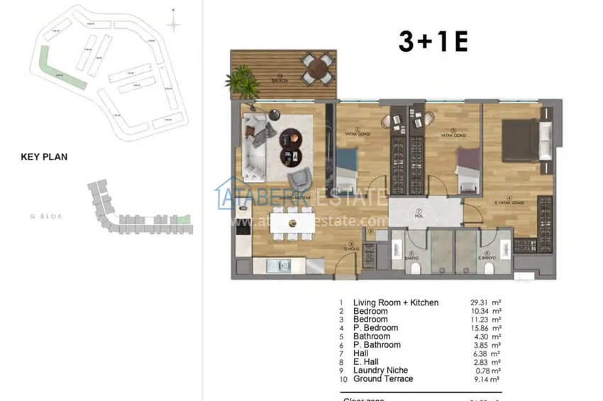 Купить дешево Первый и единственный ГОСУДАРСТВЕННЫЙ проект в Анталии - район Аксу, Алтынташ 24 