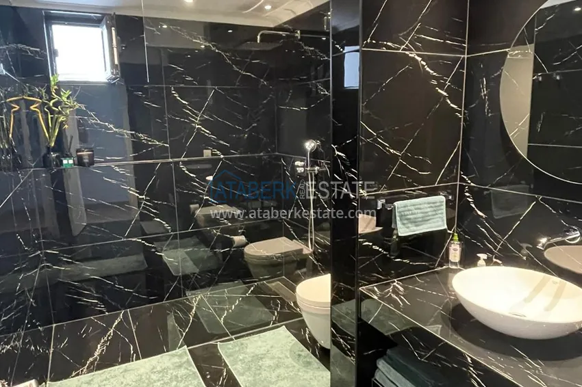 Приобрести Линейная квартира 3+1 с мебелью и застеклённым балконом на первой береговой, район Тосмур – Алания 12 