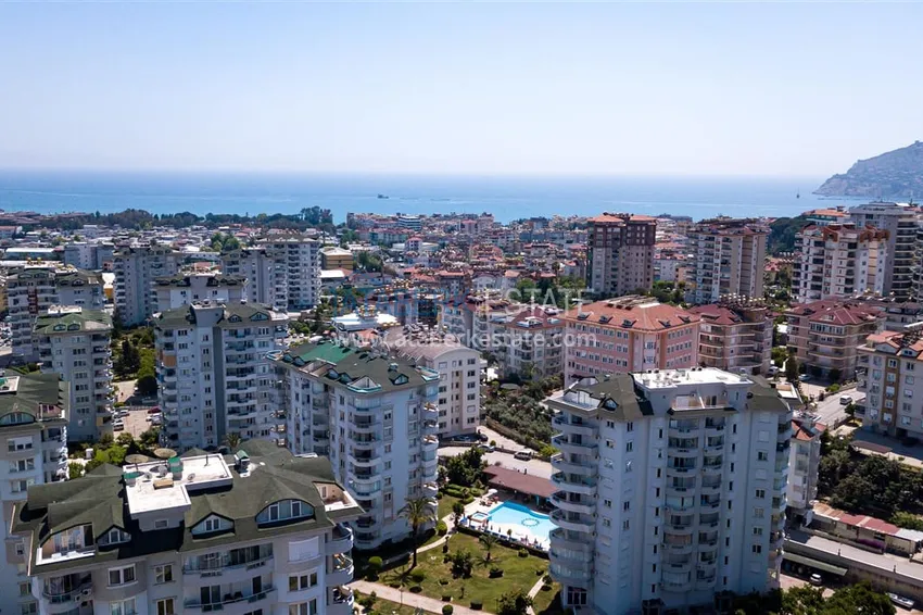 Квартира 2+1 меблированная с видом на горы и море в престижном комплексе, район Джикджилли – Алания 2 