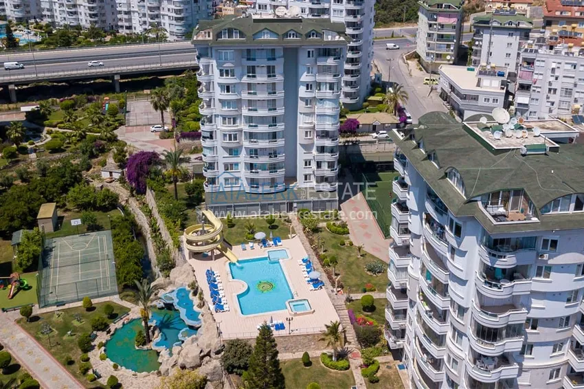 Квартира 2+1 меблированная с видом на горы и море в престижном комплексе, район Джикджилли – Алания 3 