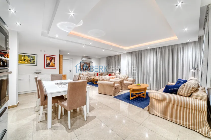 Приобрести Линейна квартира 3+1 под ключ с выходом в сад и видом на море - район Конаклы, Алания 24 