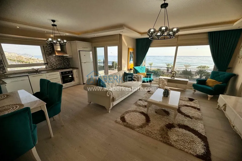 Приобрести Квартира в районе Кестель, Алания с мебелью на первой береговой линии 4