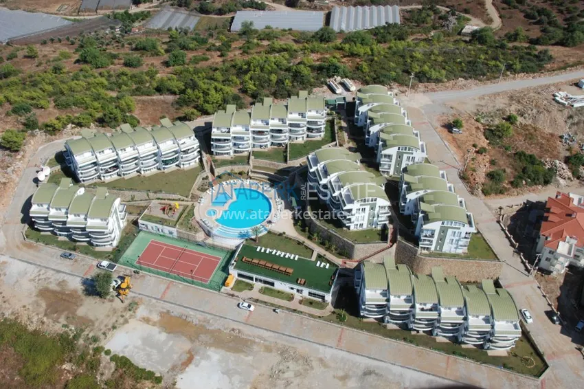 Линейна квартира 3+1 под ключ с выходом в сад и видом на море - район Конаклы, Алания 4 