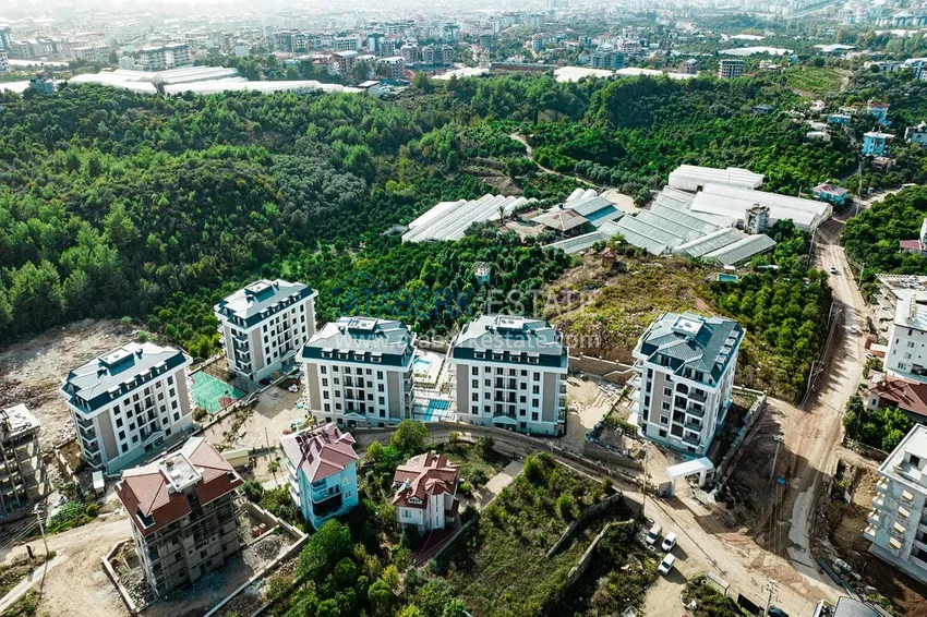 Линейна квартира 3+1 под ключ с выходом в сад и видом на море - район Конаклы, Алания 8 