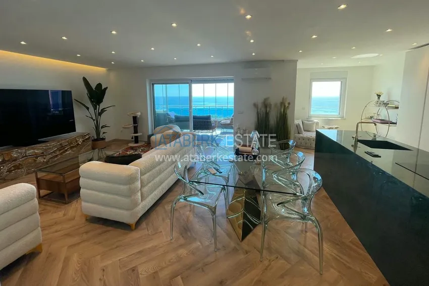 Приобрести Линейная квартира 3+1 с мебелью и застеклённым балконом на первой береговой, район Тосмур – Алания 7 