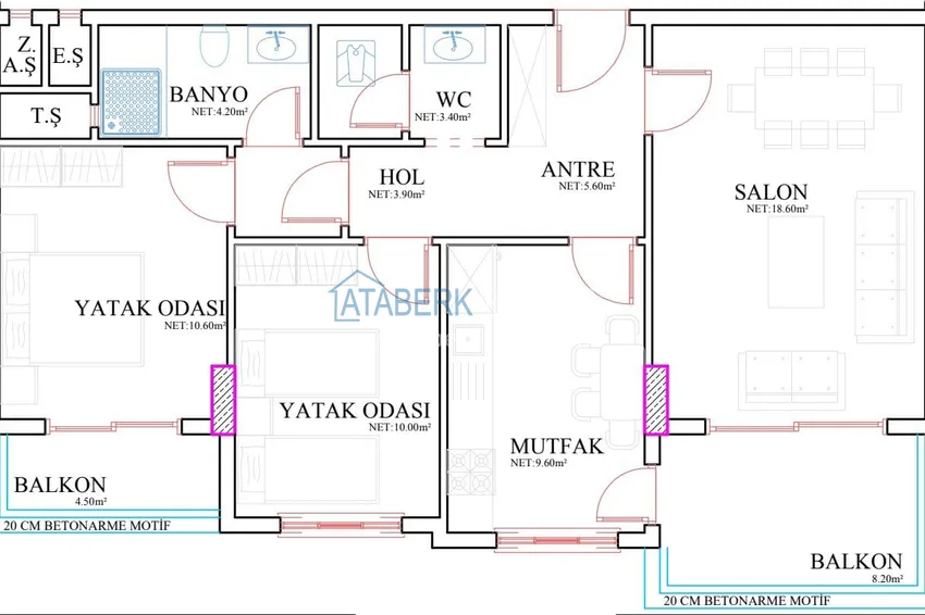 Купить дешево Квартира 2+1 с отдельной кухней и видом на горы. Район Демирташ, Алания 1 
