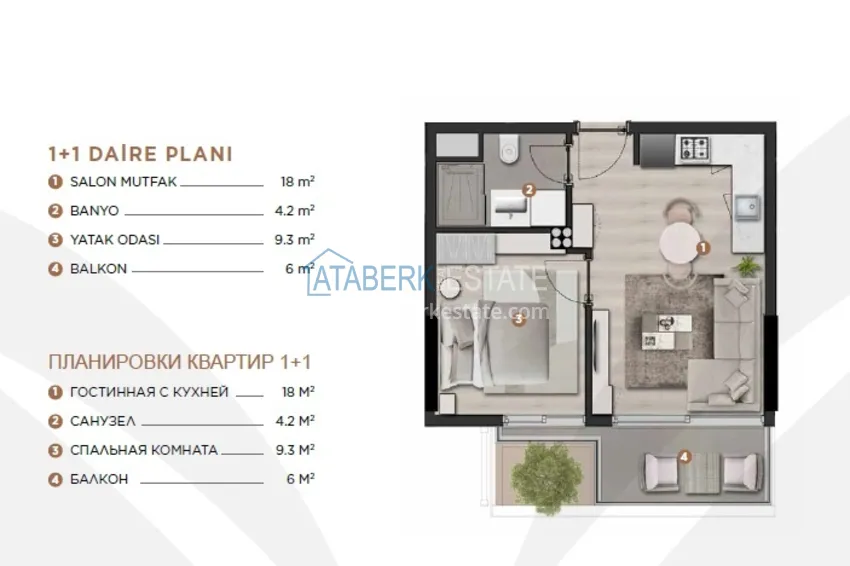 Купить дешево Квартиры от застройщика в новостройке на завершающем этапе строительства – Анталия, Алтынташ  1 