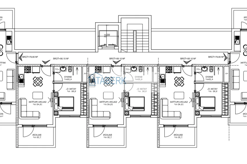 Купить дешево Квартиры в перспективном районе Алтынташ, Анталия напрямую от застройщика 3 