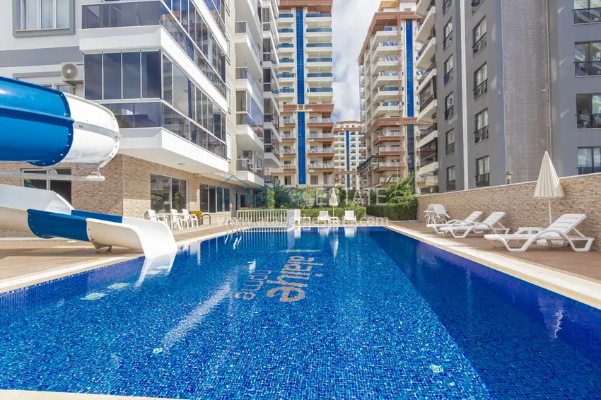 Трехкомнатная квартира под ключ в Махмутларе, с видом на горы и застекленным балконом 15 