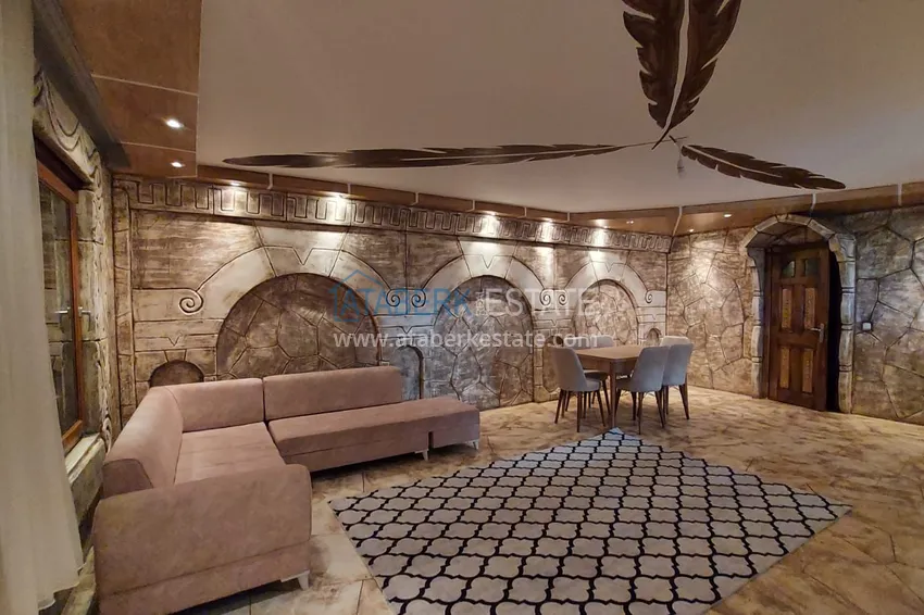 Приобрести Двухэтажная смежная вилла с панорамным видом в районе Бекташ, Алания. Недвижимость подходит для гражданства 1 