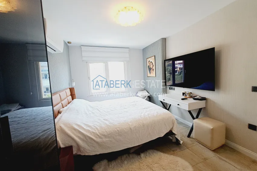 Приобрести Трехкомнатная квартира с видом в уютном жилом комплексе. Район Джикджилли, Алания 6 