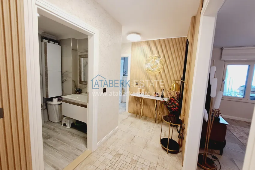 Приобрести Трехкомнатная квартира с видом в уютном жилом комплексе. Район Джикджилли, Алания 10 