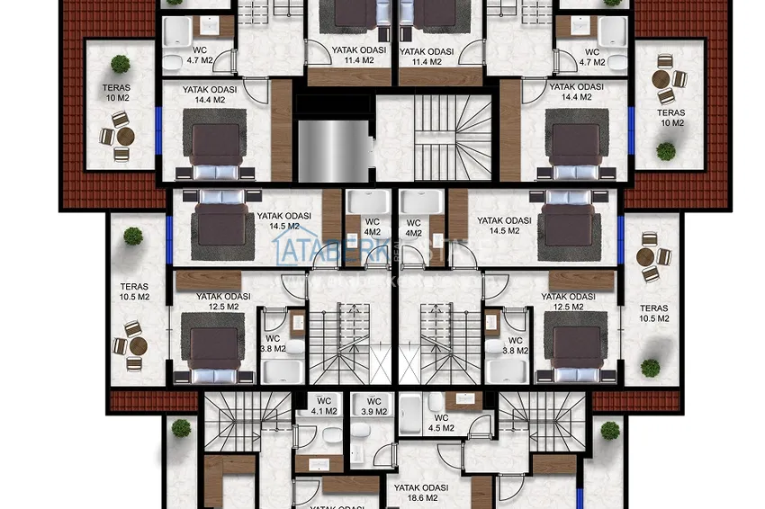 Купить дешево Новый проект жилого комплекса с концепцией отеля в престижном районе Оба, Аланья 4 