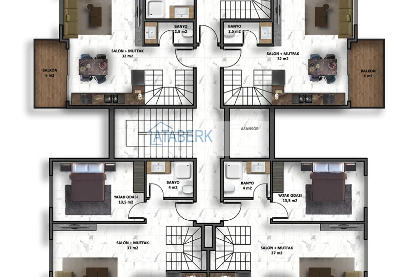 Купить дешево Квартиры с полной чистовой отделкой по ценам от застройщика – Алания, Верхняя Оба 1 