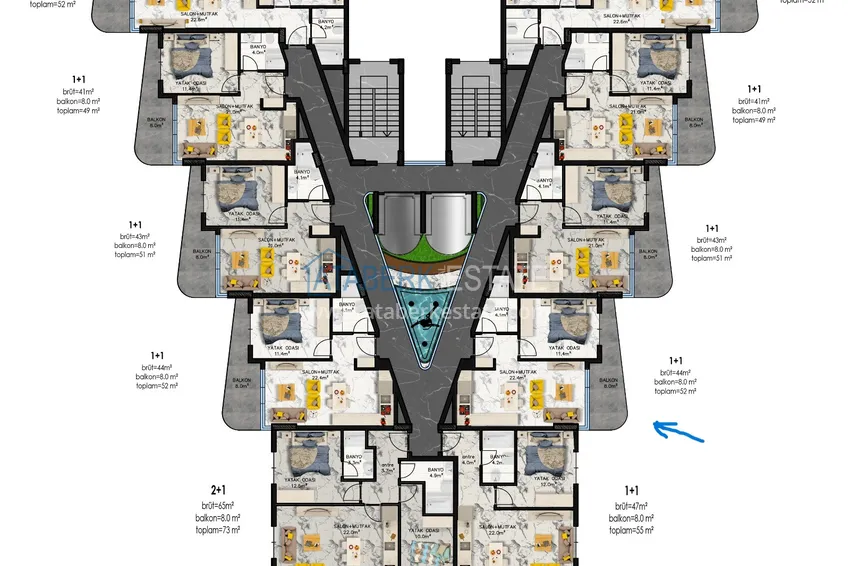 Купить дешево Квартира в Махмутларе, в комплексе на завершающем этапе строительства 1