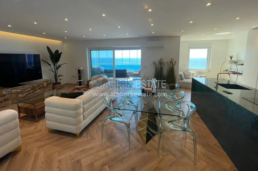 Приобрести Элитная видовая линейная квартира 3+1 с мебелью в районе Тосмур, Алания 2 