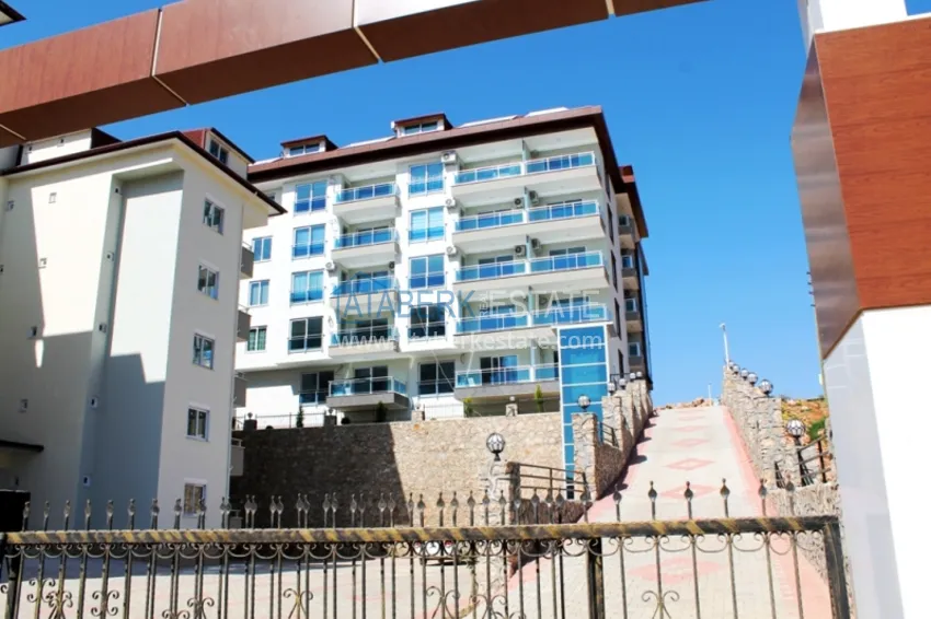 Квартира 1+1 с мебелью и открытым видом на море, район Кестель - Алания 7 