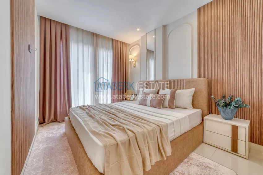 Приобрести Трехкомнатная квартира под ключ в Махмутларе в современном комплексе 12 