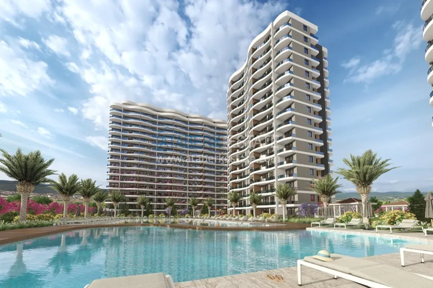 Квартира 1+1 с видом на море в Мерсине – Арпачбахшиш, в комплексе на этапе завершения 1 