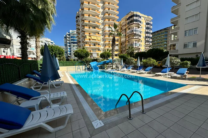 Квартира в Махмутларе частично меблированная с застекленным балконом и видом на море 6 