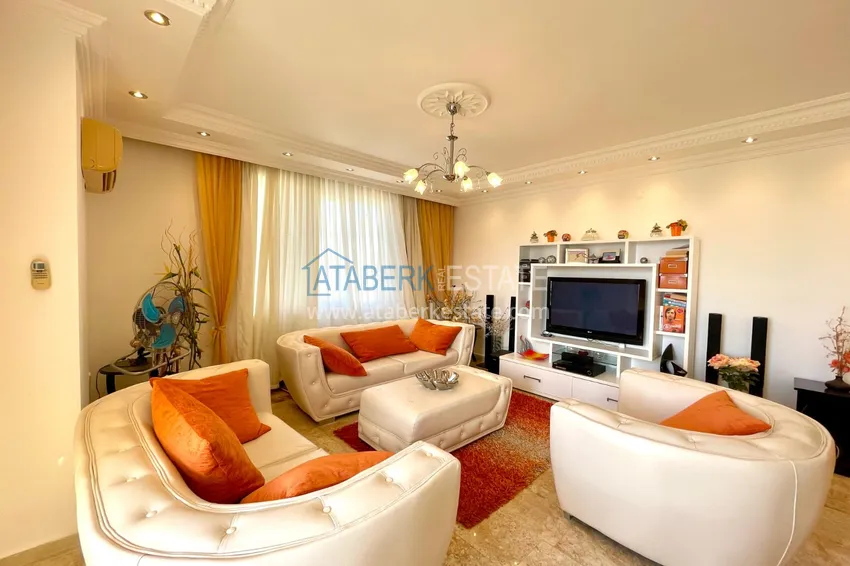 Приобрести Линейная четырехкомнатная квартира с мебелью и видом на море - Махмутлар 2 