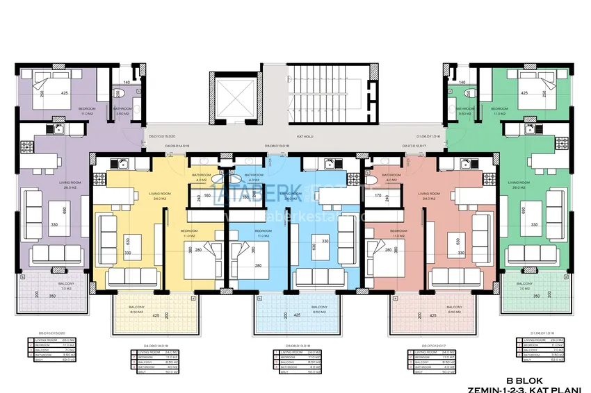 Купить дешево Двухкомнатная квартира под ключ в комплексе комфорт-класса – вторая береговая линия, район Каргыджак, Алания 1