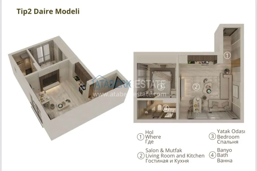 Купить дешево Акция! Инвестиции в Анталии - квартиры в районе Гюзелоба. Специальные цены от застройщика 1