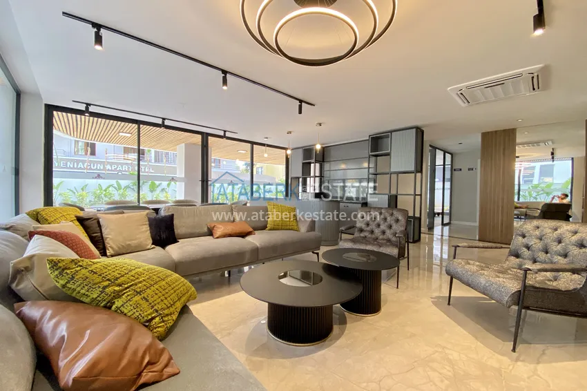 Двухкомнатная квартира в современном комплексе – центр Алании, р-н пляжа Клеопатра 11 