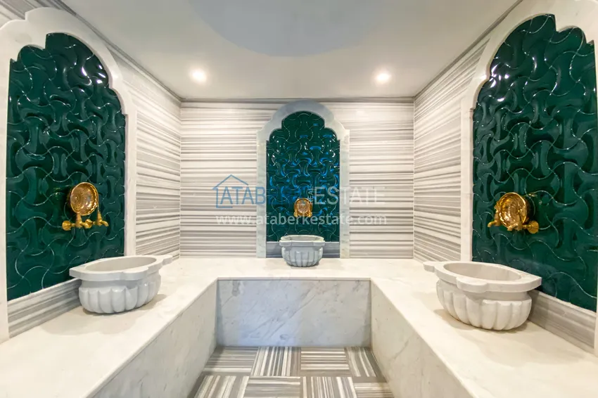 Двухкомнатная квартира в современном комплексе – центр Алании, р-н пляжа Клеопатра 16 