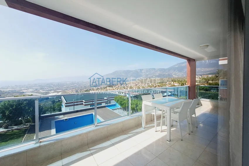 Приобрести Роскошная видовая вилла с мебелью и личным бассейном в элитном комплексе - Каргыджак, Алания 24