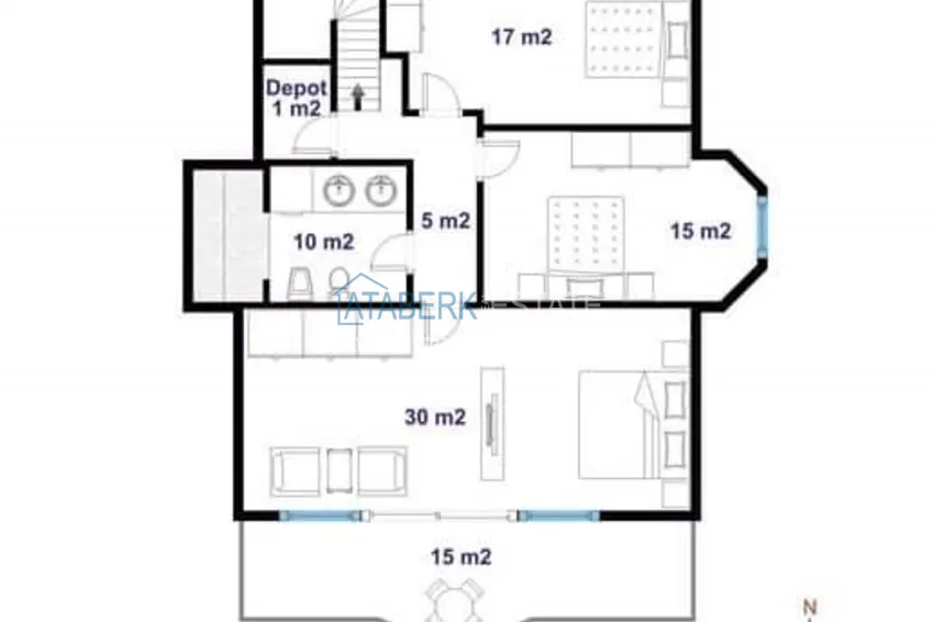 Купить дешево Роскошный дуплекс 4+1 с панорамным видом на море – Конаклы, Алания 1 