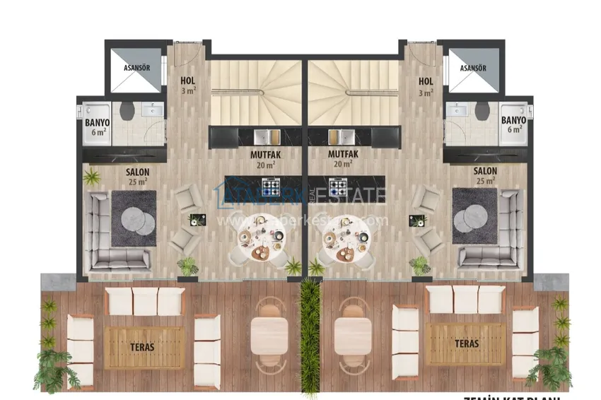 Купить дешево Новый архитектурный шедевр на побережье Алании, район Тюрклер – инвестиционный проект с виллами и апартаментами 6