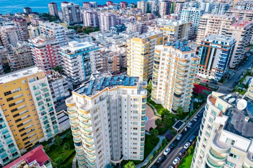 Квартира 1+1 с мебелью, видом на море и застекленным балконом - Алания, район Махмутлар 2 