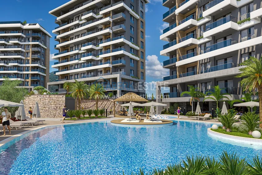 Квартира 1+1 от инвестора в строящемся комплексе – Алания, район Кестель 9 