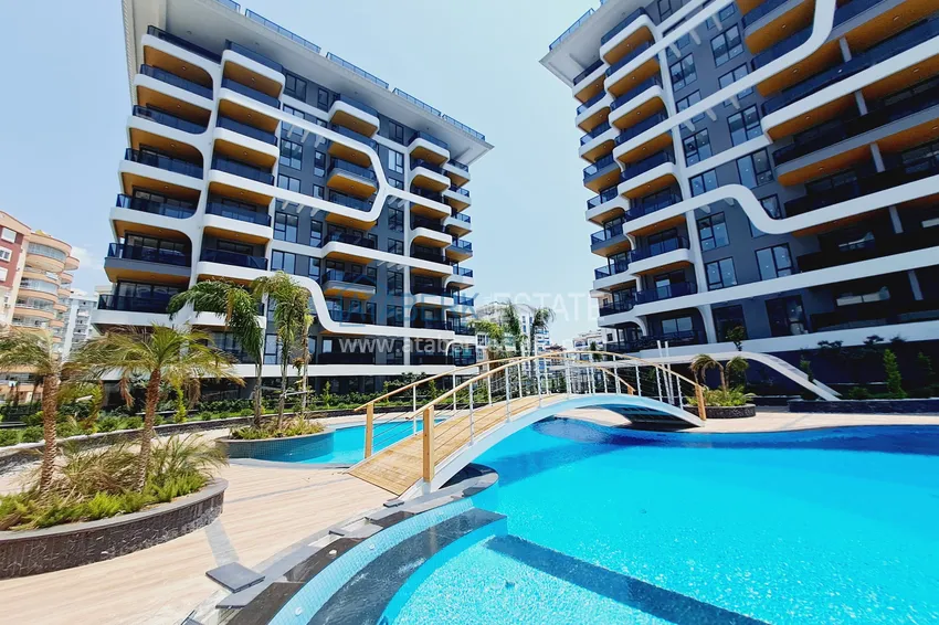 Квартира 1+1 от собственника  с частичным видом на море в элитном комплексе – Тосмур, Алания 9 