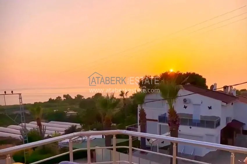 Просторная видовая квартира 1+1 с мебелью, видом на море и террасой — Демирташ, Алания 2 